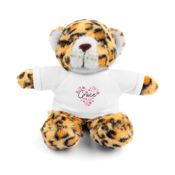 Stuffed Animals with Tee - I love Grace hearts in pink - Image 43