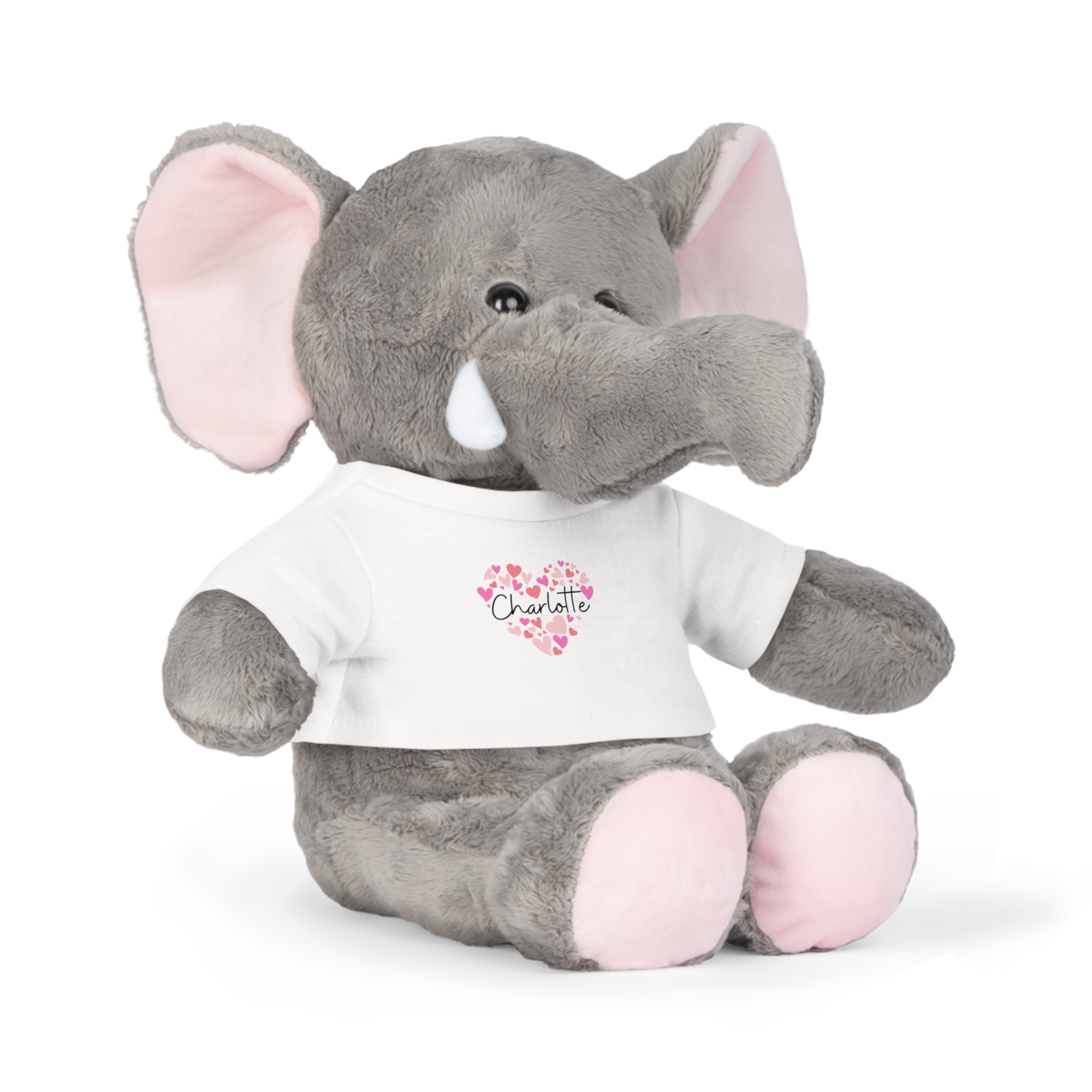 Plush Toy with T-Shirt - I love Charlotte hearts in pink - Image 8