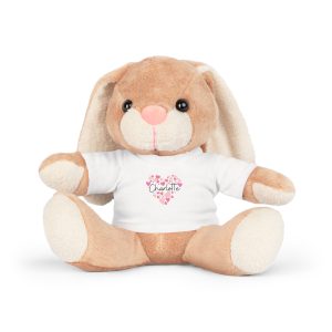 Plush Toy with T-Shirt - I love Charlotte hearts in pink