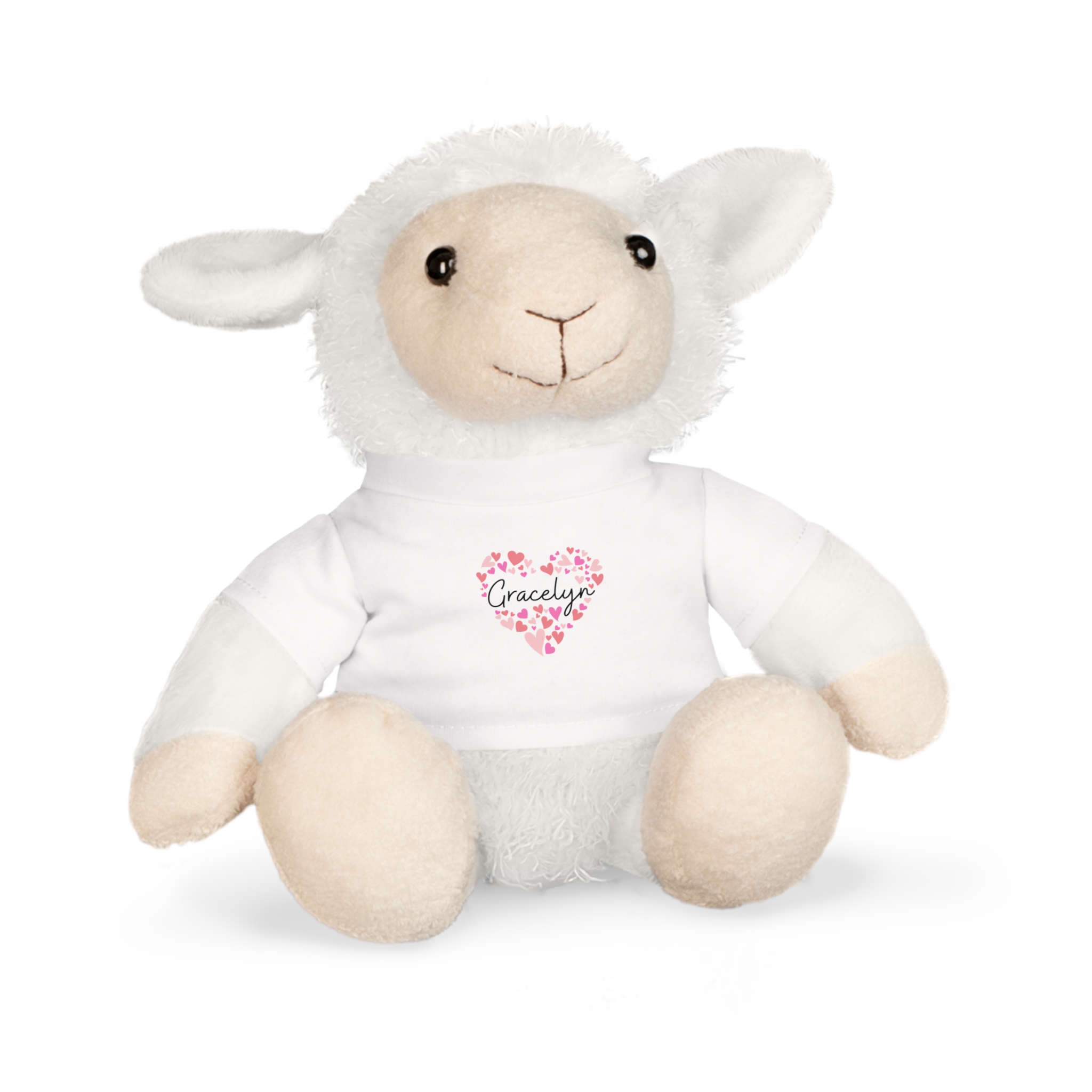 Plush Toy with T-Shirt - I love Gracelyn hearts in pink - Image 11