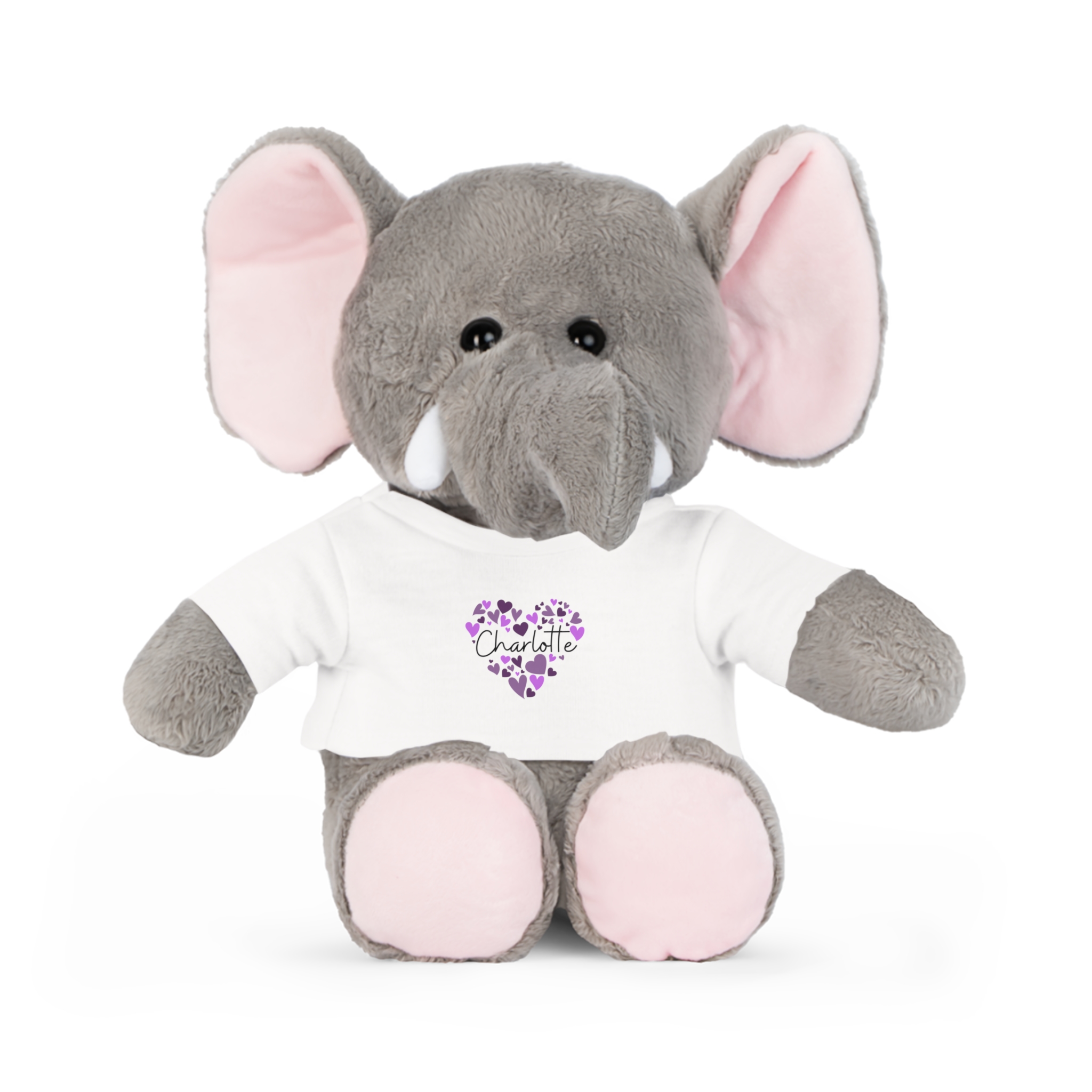 Plush Toy with T-Shirt - I love Charlotte hearts in purple - Image 7