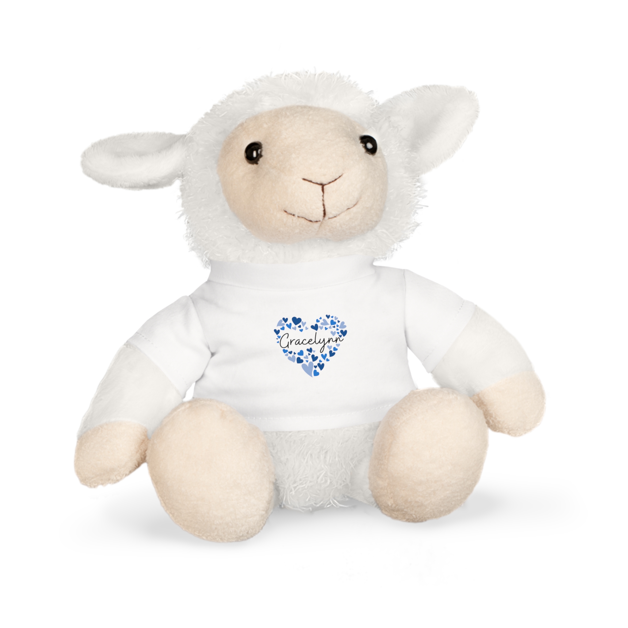 Plush Toy with T-Shirt - I love Gracelynn hearts in Blue - Image 11
