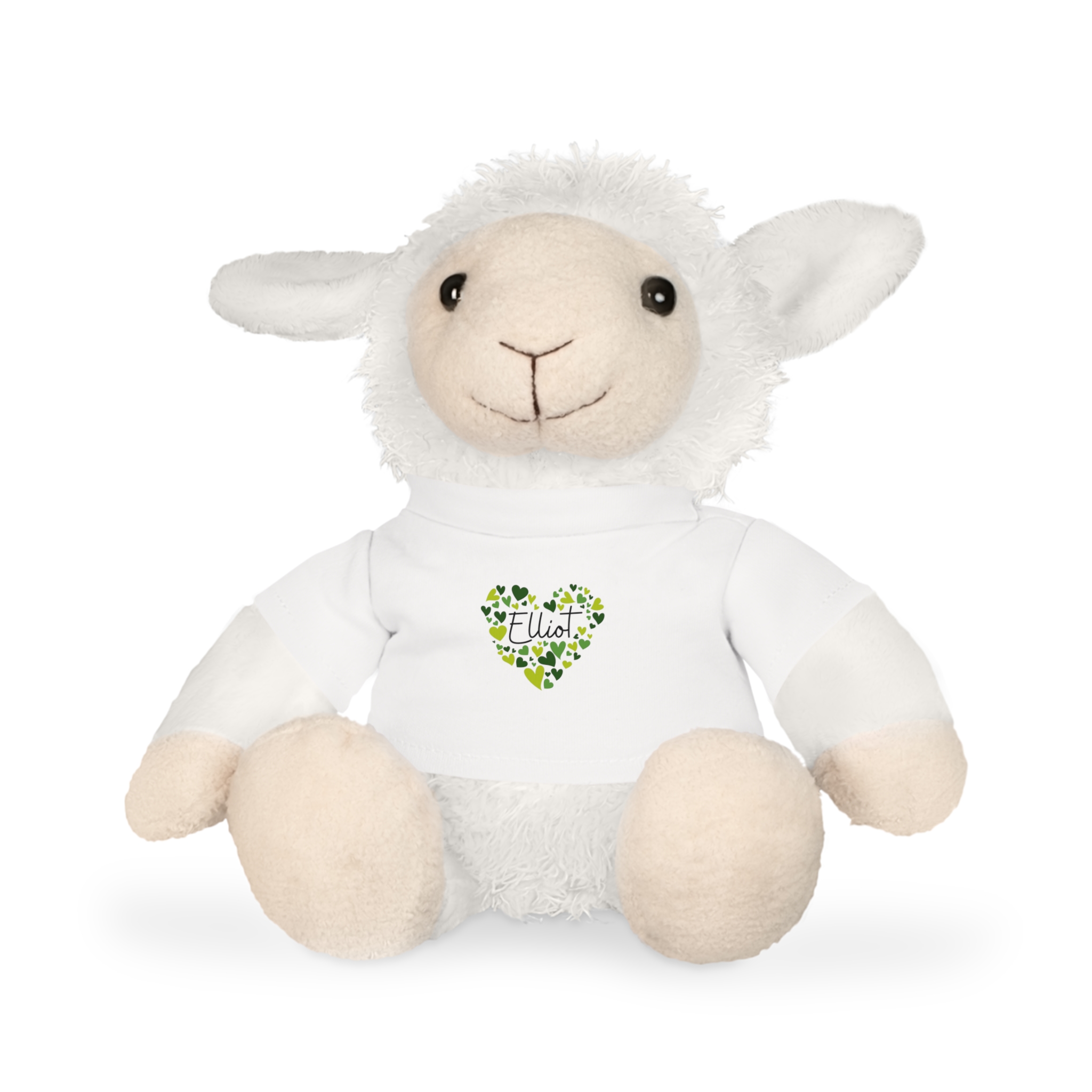 Plush Toy with T-Shirt - I love Elliot hearts in Green - Image 10