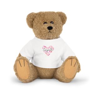 Plush Toy with T-Shirt - I love Gwyneth hearts in pink