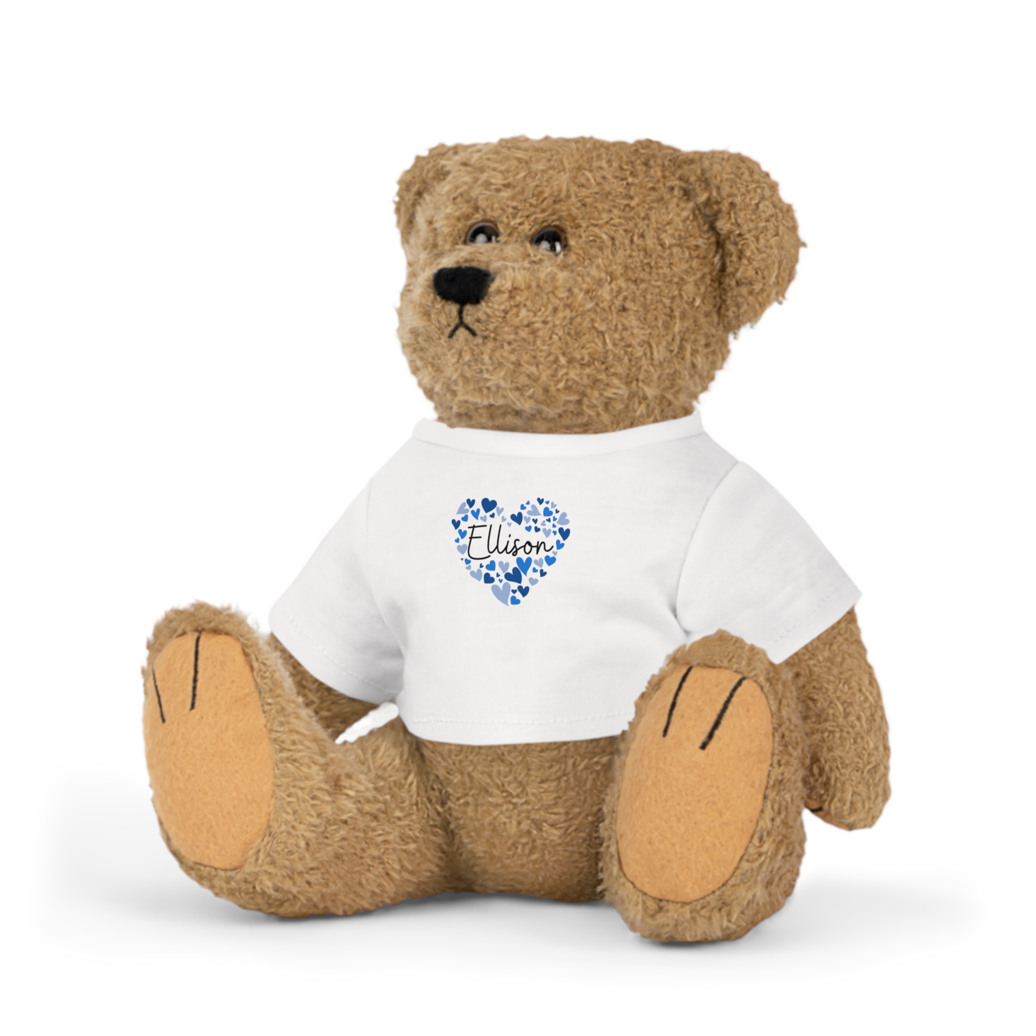 Plush Toy with T-Shirt - I love Ellison hearts in Blue - Image 5