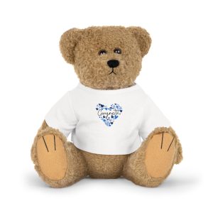 Plush Toy with T-Shirt - I love Gwyneth hearts in Blue