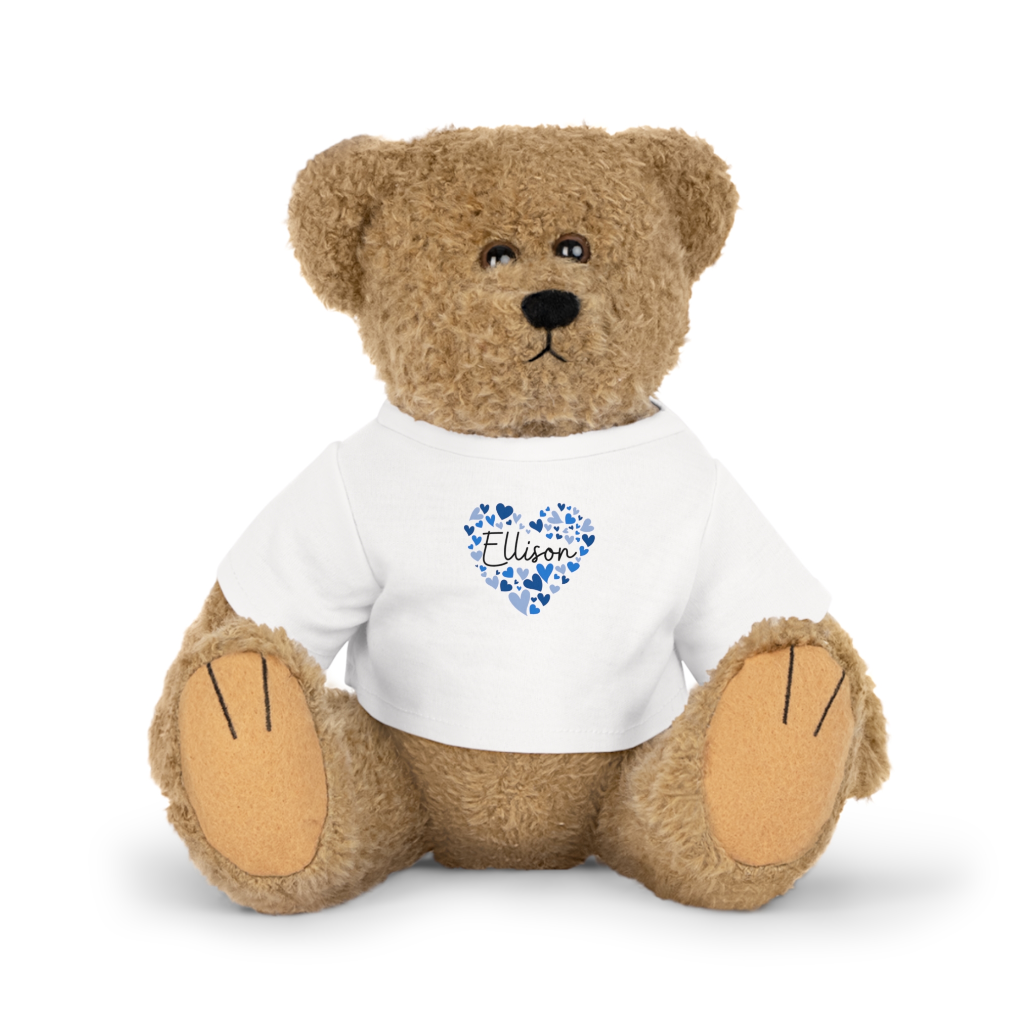 Plush Toy with T-Shirt - I love Ellison hearts in Blue - Image 4