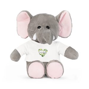 Plush Toy with T-Shirt - I love Gwendolyn hearts in Green