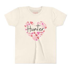 Youth Short Sleeve TeYouth Short Sleeve Tee - I love Hunter hearts in pink