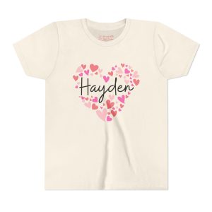 Youth Short Sleeve TeYouth Short Sleeve Tee - I love Hayden hearts in pink