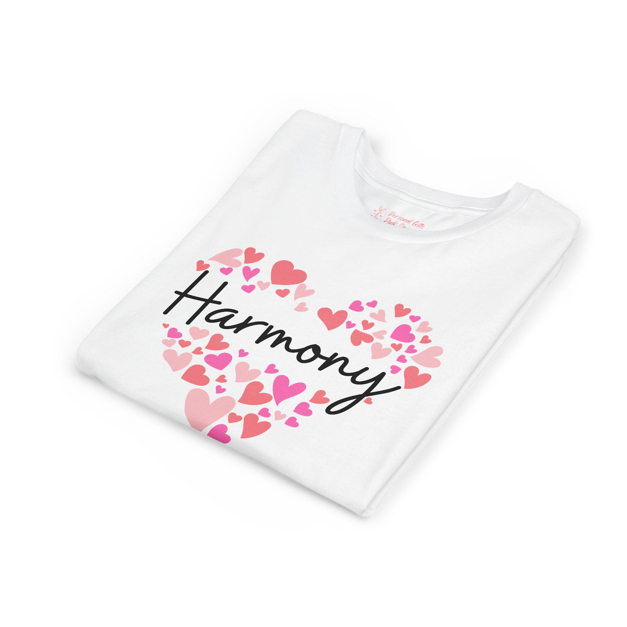 Youth Short Sleeve TeYouth Short Sleeve Tee - I love Harmony hearts in pink - Image 8