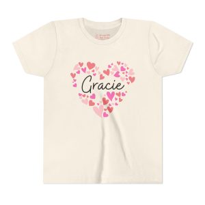 Youth Short Sleeve TeYouth Short Sleeve Tee - I love Gracie hearts in pink