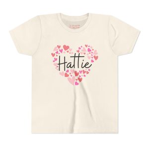 Youth Short Sleeve TeYouth Short Sleeve Tee - I love Hattie hearts in pink