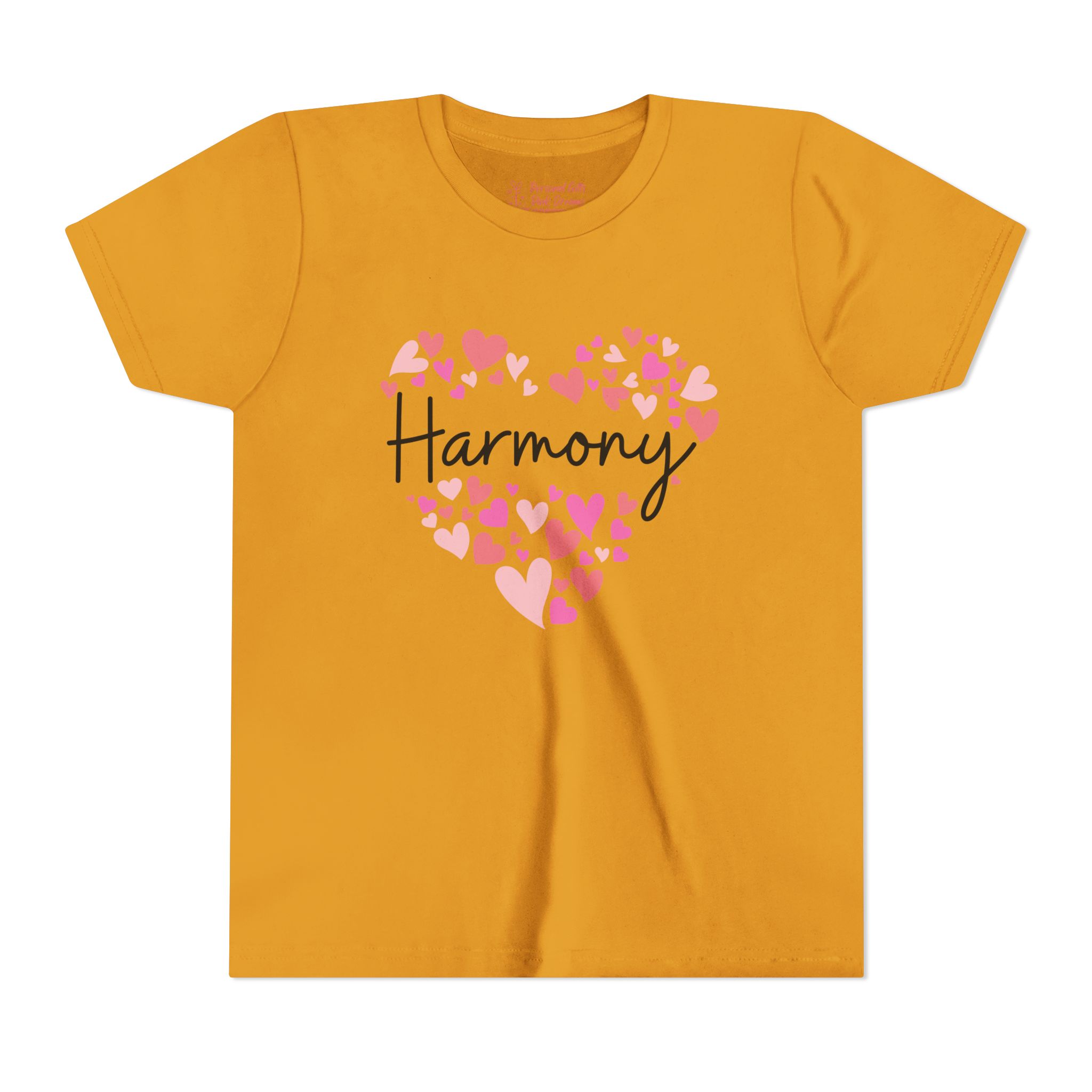Youth Short Sleeve TeYouth Short Sleeve Tee - I love Harmony hearts in pink - Image 16