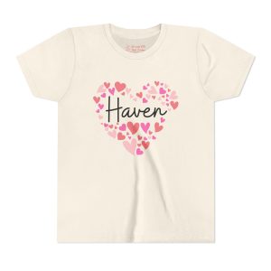 Youth Short Sleeve TeYouth Short Sleeve Tee - I love Haven hearts in pink