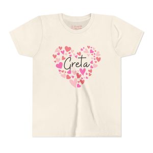Youth Short Sleeve TeYouth Short Sleeve Tee - I love Greta hearts in pink