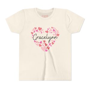 Youth Short Sleeve TeYouth Short Sleeve Tee - I love Gracelynn hearts in pink