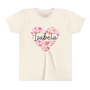 Youth Short Sleeve TeYouth Short Sleeve Tee - I love Isabela hearts in pink