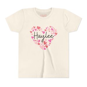 Youth Short Sleeve TeYouth Short Sleeve Tee - I love Haylee hearts in pink