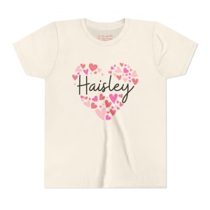 Youth Short Sleeve TeYouth Short Sleeve Tee - I love Haisley hearts in pink